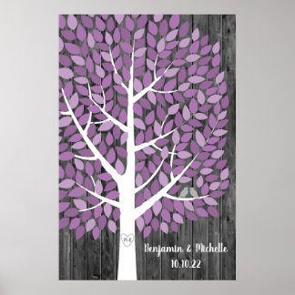 Wish Tree - 225 Leaf Guest Book Poster alternatif
