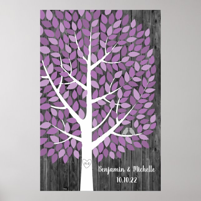 Wish Tree - 225 Leaf Guest Book Poster alternatif (Devant)