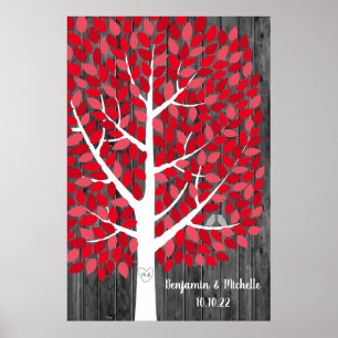 Wish Tree - 250 Leaf Guest Book Poster alternatif