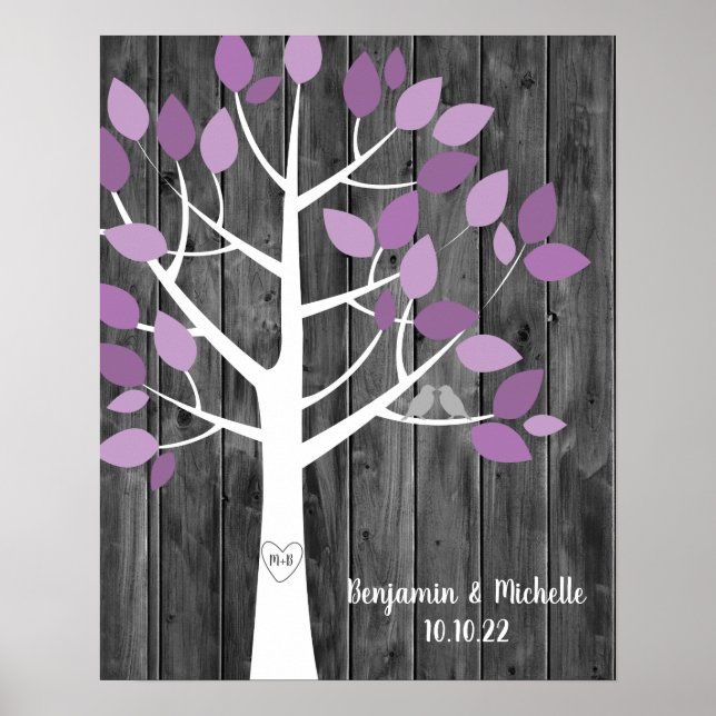 Wish Tree - 25 Leaf Guest Book Poster alternatif (Devant)