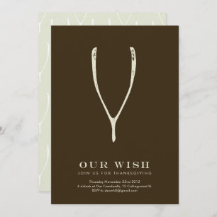Wishbone Thanksgiving Invitation // Brown