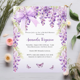 Wisteria arc violet invitation à la douche nuptial