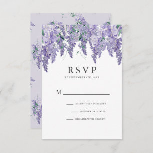 Wisteria Dusty Purple Watercolor Wedding Carte RSV