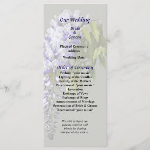 Wisteria et programme de mariage Feuille