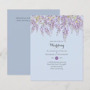 Wisteria Floral Jardin Bleu Mariage Sage