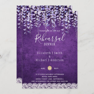 Wisteria Floral Lace REHEARSAL DÎNER INVITATION
