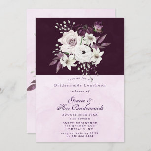 Wisteria Lilac Rose Bridesmaids Invitation de déje