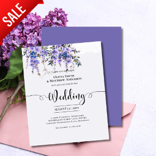 Wisteria Purple Floral Mariage Inv.