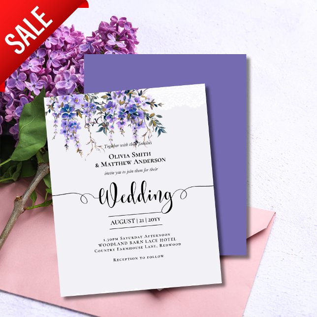 Wisteria Purple Floral Mariage Inv. (Créateur téléchargé)