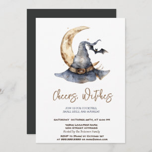 Witch Casquette Moon Halloween Party Invitation