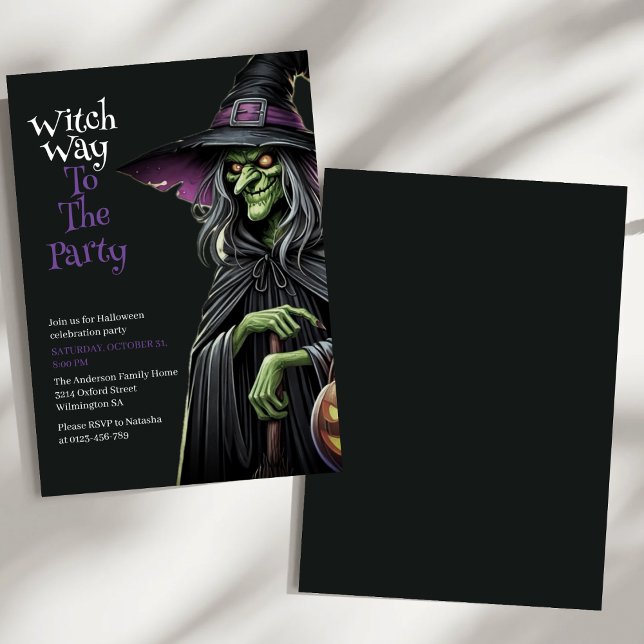 Witch Way À La Fête Halloween Invitation De La Fêt (Créateur téléchargé)