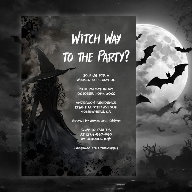 Witch Way to the Party Halloween Invitation (Créateur téléchargé)