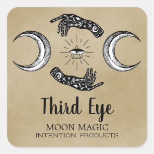 Witchcraft Spell Étiquette Main Eye Lune