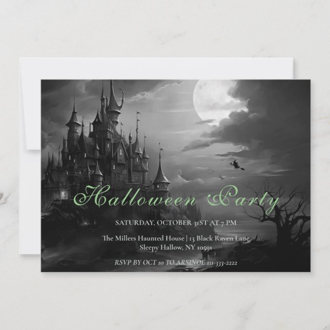 Witches Castle Halloween Fête Invitation (Devant)