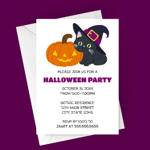 Witchy Chat Halloween Party Invitation