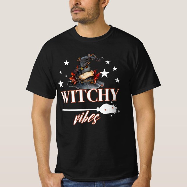 Witchy October Vibes T-shirt Halloween Tee (Devant)