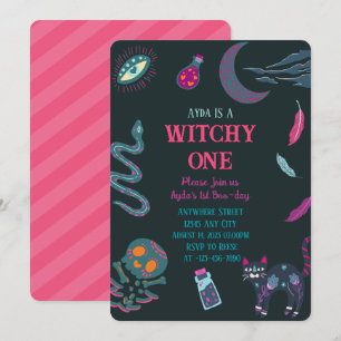 Witchy Un 1er anniversaire halloween Invitation