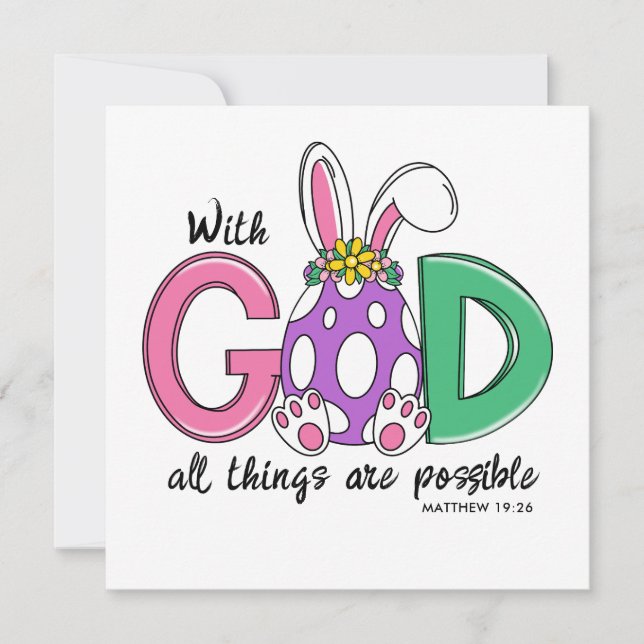 With God All Things Are Possible Easter Card (Devant)