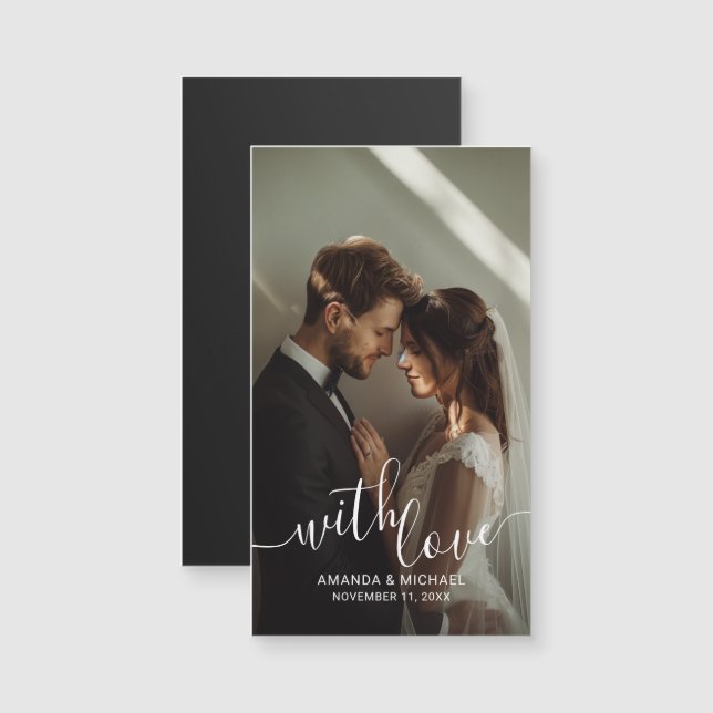 'With Love' Custom Photo Wedding Favor (Devant / Derrière)