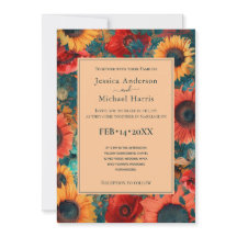 With photo🌻Sunflower and Poppy Reverie Invitation