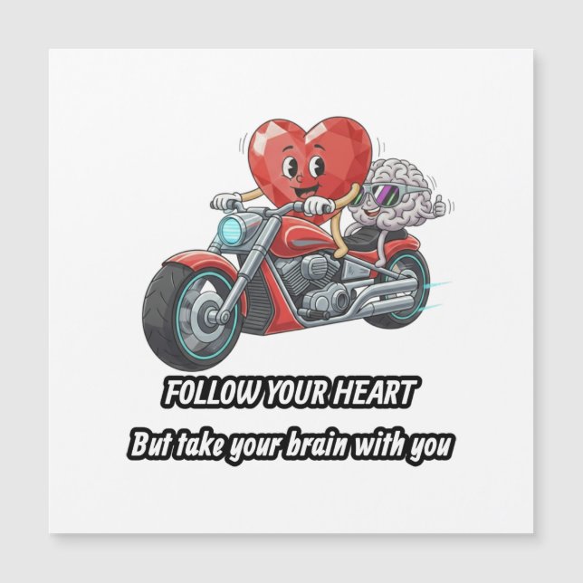 witty relationship quote gift heart riding bike (Devant)
