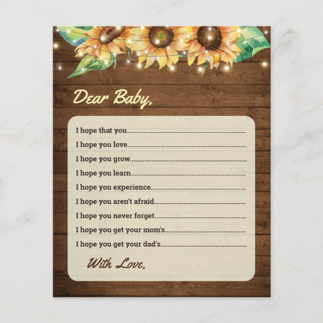 Wives for Baby Sunflower - Carte de conseil pour l (Devant)