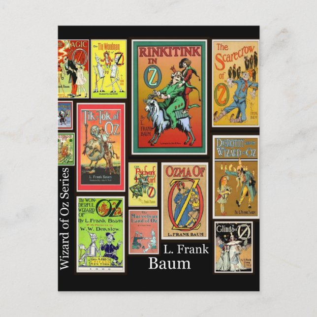 WIzard de Oz L Frank Baum Collage Cartes postales (Devant)