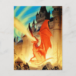 Wizard et la carte postale Fire Dragon Art Imagi