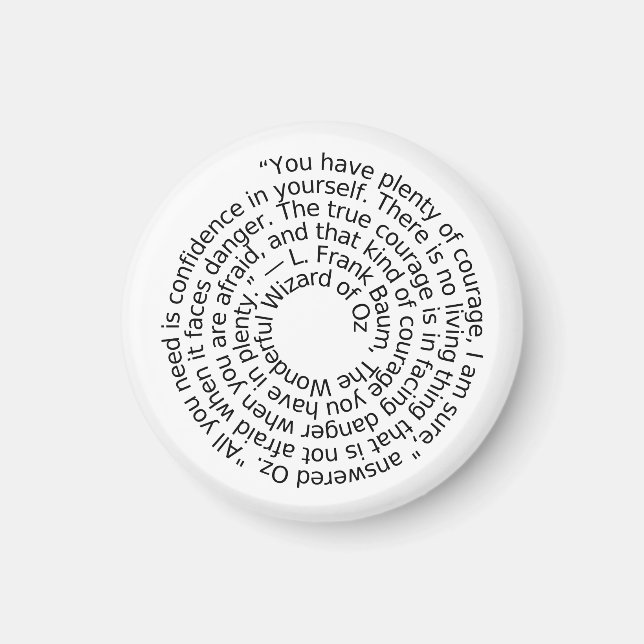 Wizard of Oz courage quote magnet (Devant)