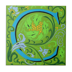 Wm Morris Lettre d'ordre "C" Carreaux de céramique