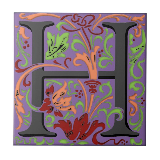 Wm Morris Lettre d'ordre "H" Carreaux de céramique (Devant)