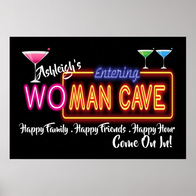 Wo - Man Cave Sign Poster (Devant)