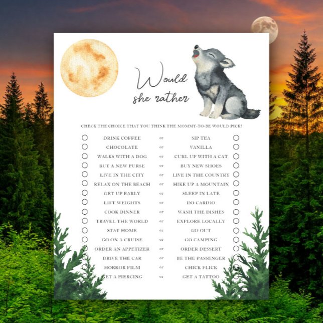 Wolf Baby shower Would she rather (Créateur téléchargé)