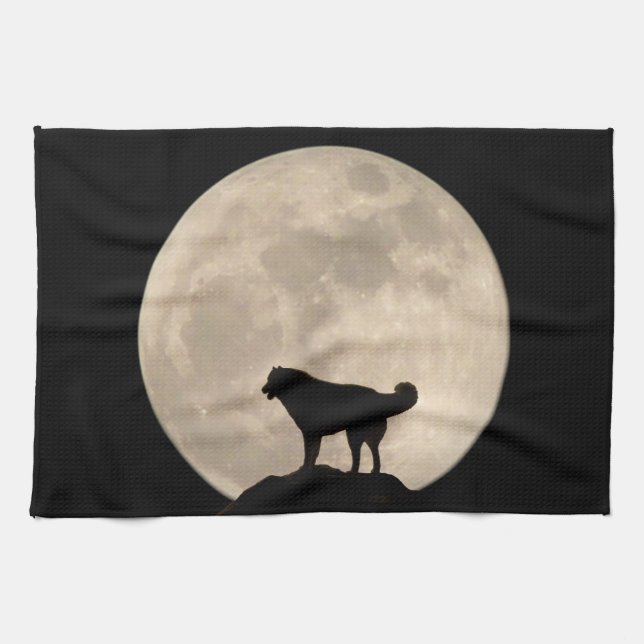 Wolf Chien Serviette Amoureux des chiens Art Tea D (Horizontal)
