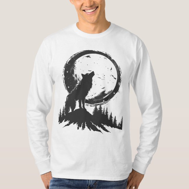 Wolf Classique En T-Shirt Lune (Devant)