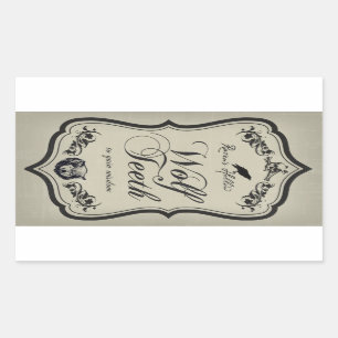 Wolf Dents Halloween Jar Sticker Étiquette