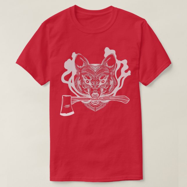 Wolf en bois Classique TShirt (Design devant)