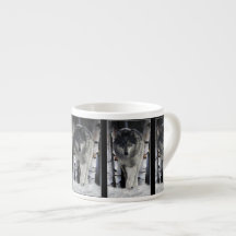 Wolf & Forêt de neige Espresso Café Mug