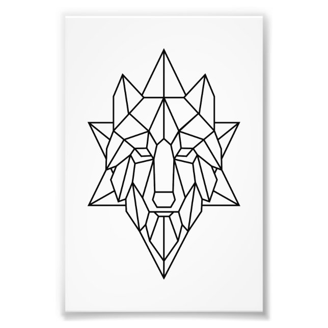Wolf geometric art Wall Art Décor Posters  (Devant)