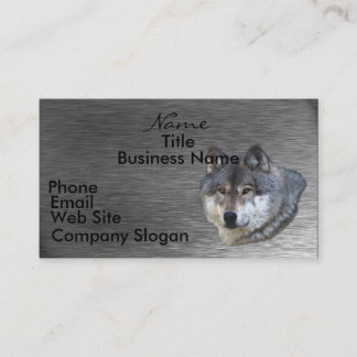WOLF HEAD sur Carte de visite en acier brossé