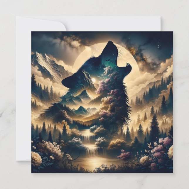 Wolf Howling à la Lune (Devant)