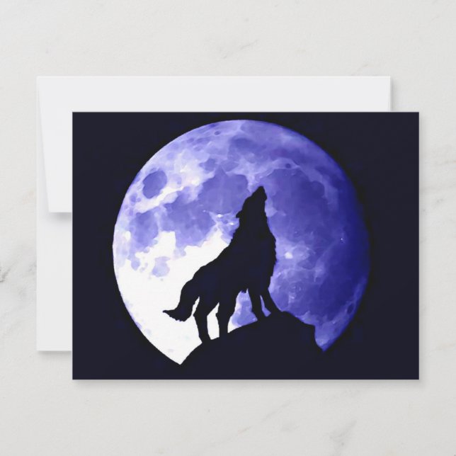 Wolf Howling à Moon (Devant)