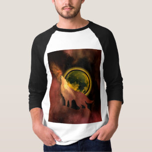 WOLF HOWLING EN T-shirt GALAXY LUNE ESPACE