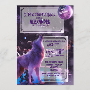 Wolf Howling Invitation d'Halloween