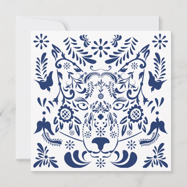Wolf traditionnel motif Carte postale (Devant)