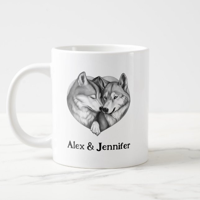 Wolf Valentine Mug (Gauche)