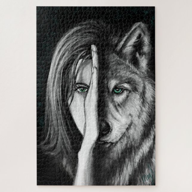 Wolf Woman - Émotion Acrylique Puzzle (Vertical)