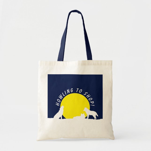 Wolves in Moonlight, Howling to Shop! Tote Bag (Devant)