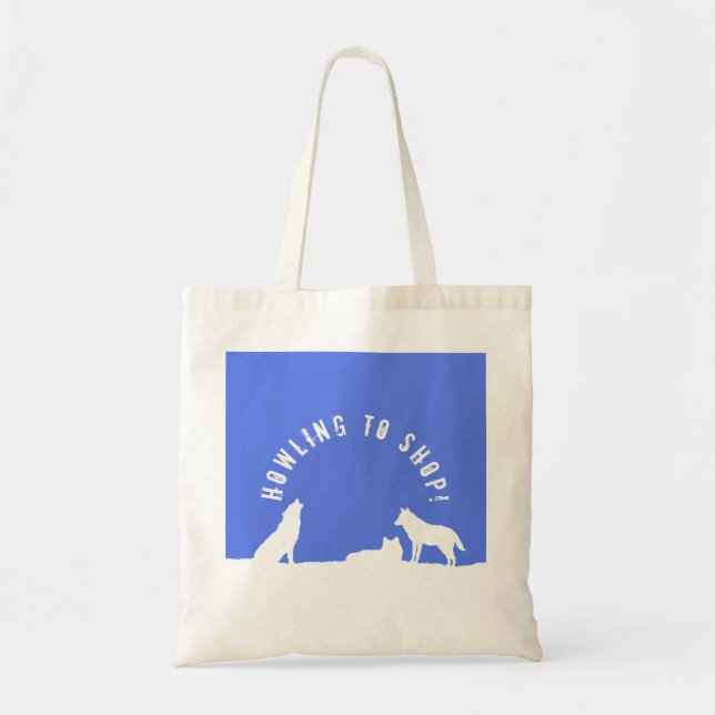 Wolves in Snow, Howling to Shop! Tote Bag (Devant)