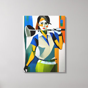 Woman Golfer - Art en toile Imprimer